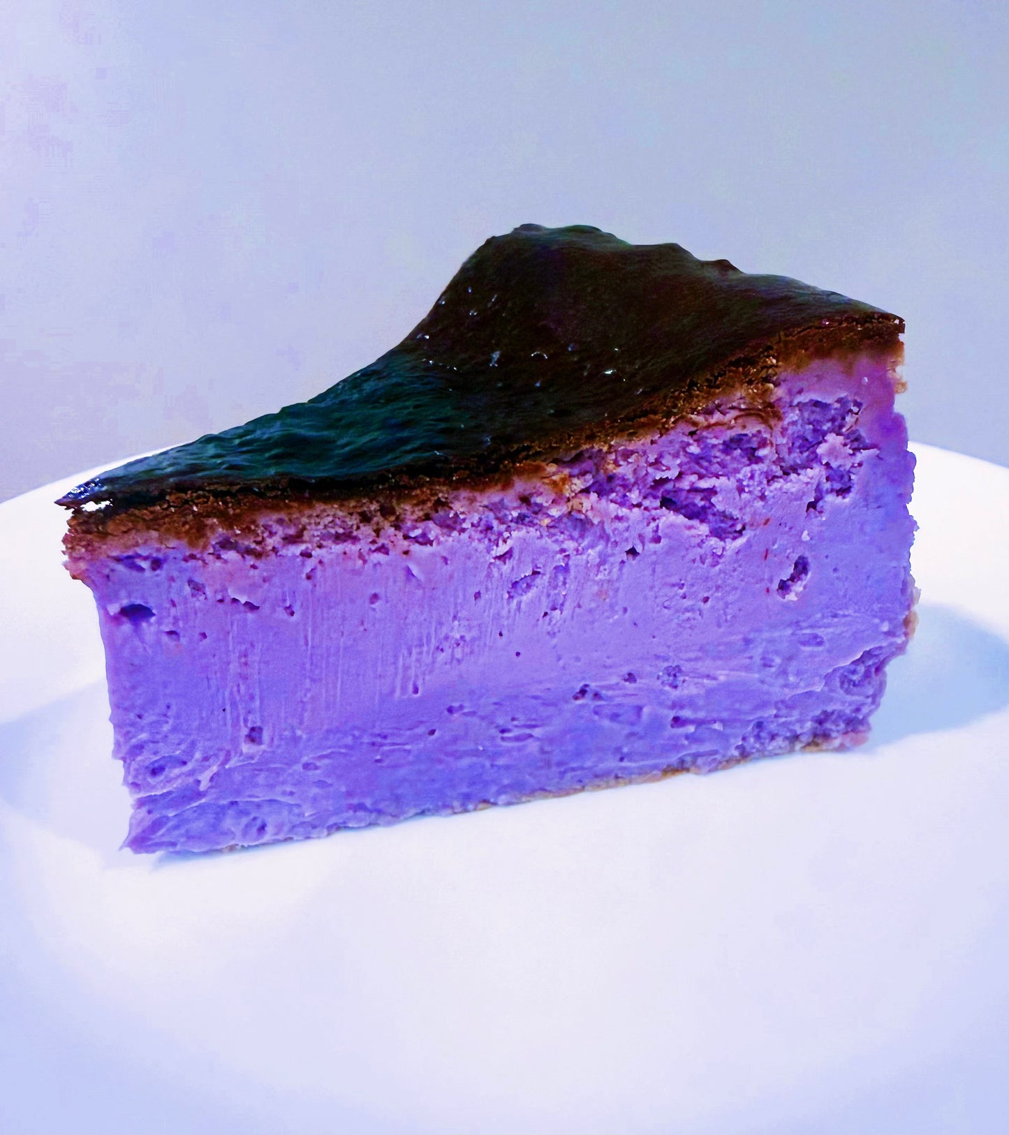 Ube Basque Cheesecake Slice